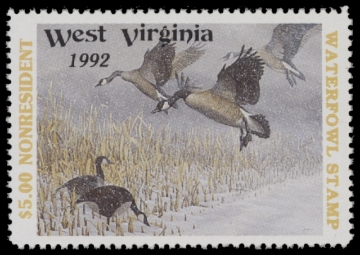 Scan of 1992 West Virginia Duck Stamp