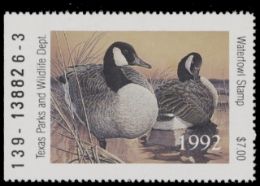 Scan of 1992 Texas Duck Stamp