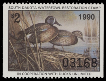 Scan of 1990 South Dakota Duck Stamp