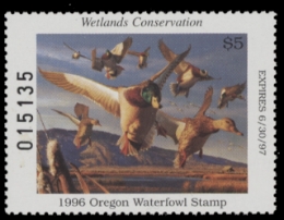 Scan of 1996 Oregon Duck Stamp