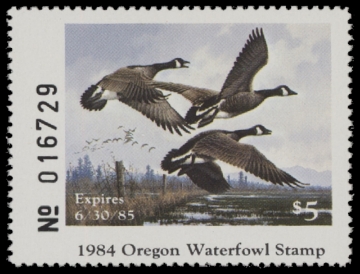 Scan of 1984 Oregon Duck Stamp - First of State