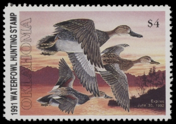 Scan of 1991 Oklahoma Duck Stamp