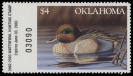 Scan of 2002 Oklahoma Duck Stamp