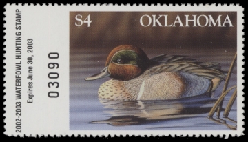 Scan of 2002 Oklahoma Duck Stamp