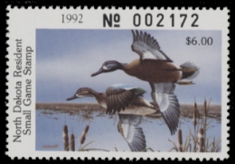 Scan of 1992 North Dakota Duck Stamp