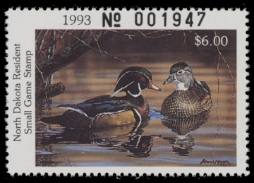 Scan of 1993 North Dakota Duck Stamp