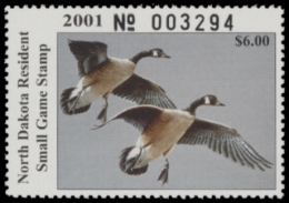 Scan of 2001 North Dakota Duck Stamp