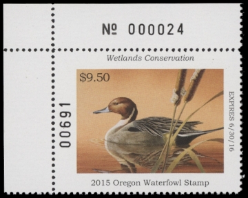 Scan of 2015 Oregon Duck Stamp