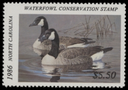 Scan of 1986 North Carolina Duck Stamp