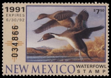 Scan of 1991 New Mexico Duck Stamp - First of State