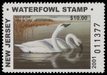 Scan of 2001 New Jersey Non- Resident Duck Stamp