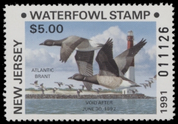 Scan of 1991 New Jersey Non-Resident Duck Stamp