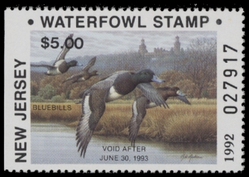 Scan of 1992 New Jersey Non-Resident Duck Stamp