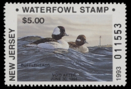 Scan of 1993 New Jersey Non-Resident Duck Stamp