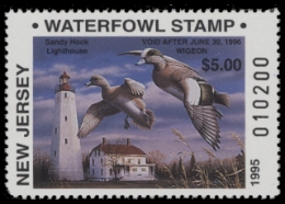 Scan of 1995 New Jersey Non-Resident Duck Stamp