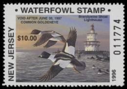 Scan of 1996 New Jersey Non-Resident Duck Stamp