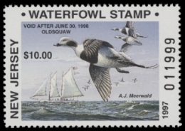 Scan of 1997 New Jersey Non-Resident Duck Stamp