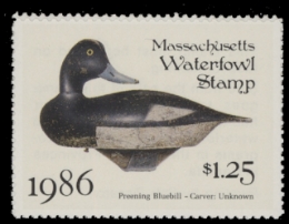 Scan of 1986 Massachusetts Duck Stamp