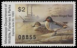 Scan of 1992 Mississippi Duck Stamp