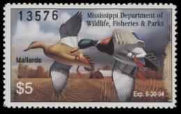 Scan of 1993 Mississippi Duck Stamp