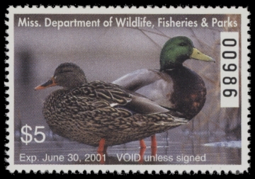 Scan of 2000 Mississippi Duck Stamp