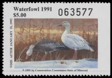 Scan of 1991 Missouri Duck Stamp