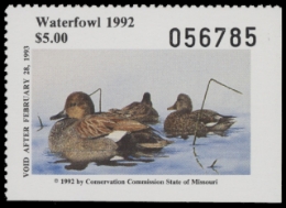 Scan of 1992 Missouri Duck Stamp