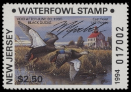 Scan of 1994 New Jersey Duck Stamp AS