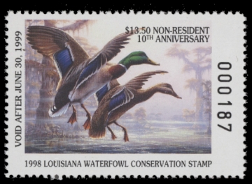 Scan of 1998 Louisiana Duck Stamp