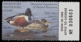 Scan of 1991 Maryland Duck Stamp