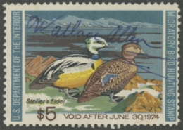 Scan of RW40 1973 Duck Stamp. Used