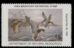 Scan of 1993 Iowa Duck Stamp