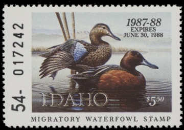 Scan of 1987 Idaho Duck Stamp - First of State