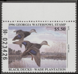 Scan of 1996 Georgia Duck Stamp