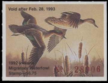 Scan of 1992 Indiana Duck Stamp