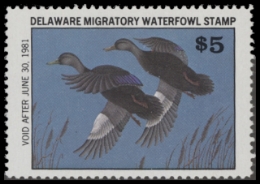 Scan of 1980 Delaware Duck Stamp - First of State