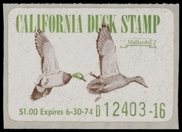 Scan of 1973 California Duck Stamp