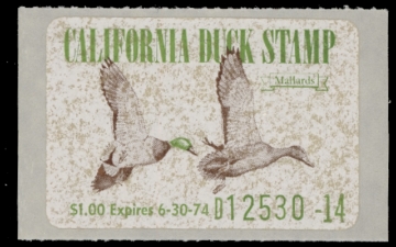 Scan of 1973 California Duck Stamp