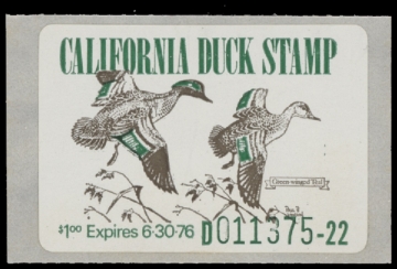 Scan of 1975 California Duck Stamp