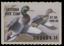 Scan of 1988 California Duck Stamp