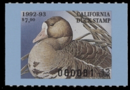 Scan of 1992 California Duck Stamp