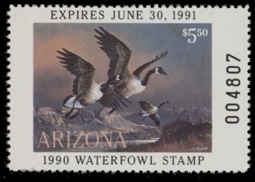 Scan of 1990 Arizona Duck Stamp