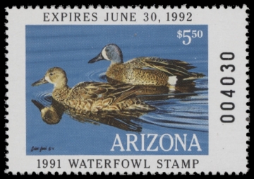 Scan of 1991 Arizona Duck Stamp