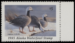 Scan of 1985 Alaska Duck Stamp - First of State