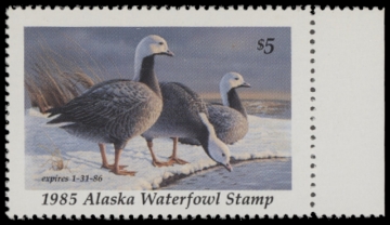 Scan of 1985 Alaska Duck Stamp - First of State