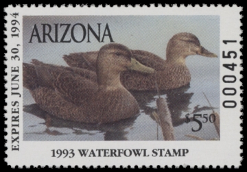 Scan of 1993 Arizona Duck Stamp