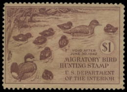 Scan of RW8 1941 Duck Stamp. Unsigned 