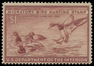 Scan of RW13 1946 Duck Stamp. MLH