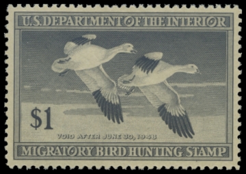 Scan of RW14 1947 Duck Stamp. MLH