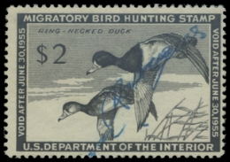 Scan of RW21 1954 Duck Stamp. Used